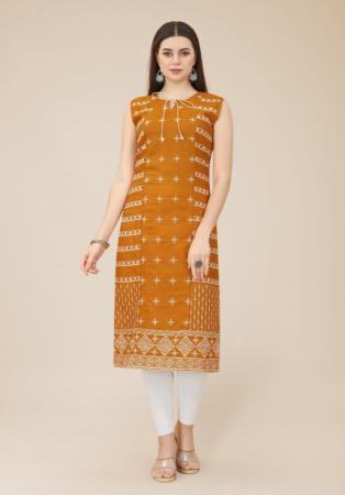 Picture of Good Looking Cotton Chocolate Kurtis & Tunic