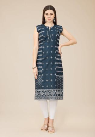 Picture of Elegant Cotton Dark Slate Grey Kurtis & Tunic