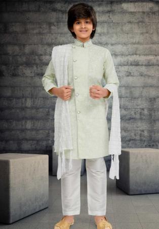 Picture of Marvelous Cotton Off White Kids Kurta Pyjama