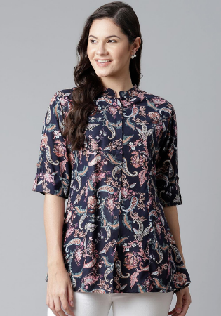 Picture of Excellent Rayon Dark Slate Grey Kurtis & Tunic