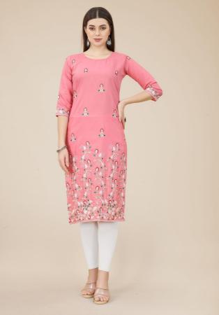 Picture of Pretty Chiffon Light Coral Kurtis & Tunic