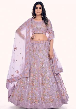 Picture of Grand Net Light Slate Grey Lehenga Choli