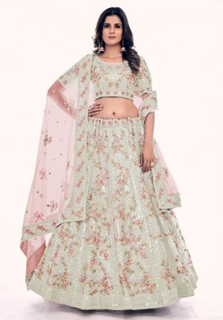 Picture of Ideal Net Azure Lehenga Choli