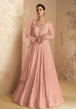 Picture of Enticing Georgette Rosy Brown Anarkali Salwar Kameez