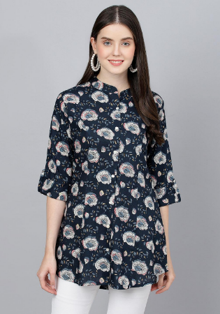 Picture of Resplendent Rayon Dark Slate Grey Kurtis & Tunic