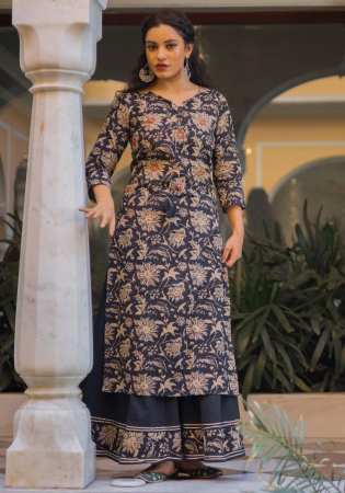 Picture of Elegant Cotton Dim Gray Readymade Salwar Kameez