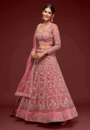 Picture of Sublime Net Rosy Brown Lehenga Choli