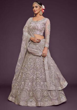 Picture of Alluring Net Grey Lehenga Choli