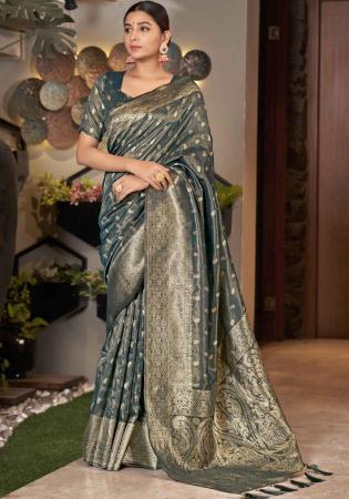 Picture of Gorgeous Silk Dim Gray Saree