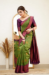 Picture of Stunning Silk Dark Khaki Saree