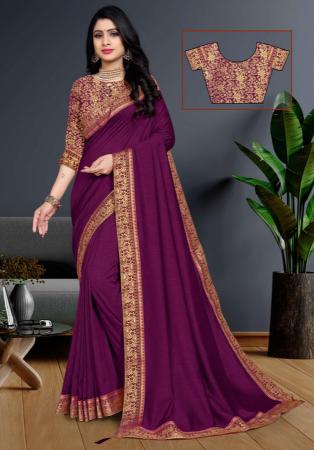 Picture of Beauteous Silk Saddle Brown Saree