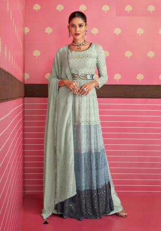 Picture of Charming Georgette Silver Anarkali Salwar Kameez