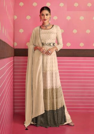 Picture of Classy Georgette Beige Anarkali Salwar Kameez