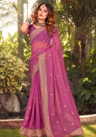 Picture of Splendid Georgette Indian Red Saree