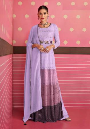 Picture of Georgette Light Steel Blue Anarkali Salwar Kameez