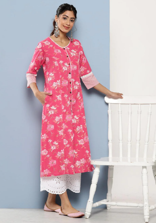 Picture of Rayon & Cotton Light Coral Kurtis And Tunic