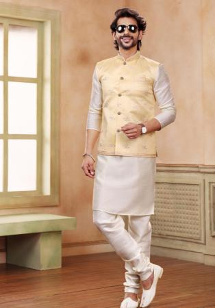 Picture of Resplendent Silk Off White Kurtas