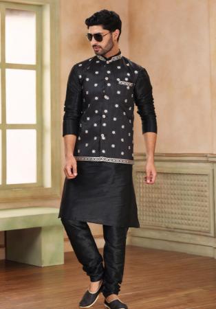 Picture of Fascinating Silk Black Kurtas