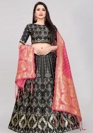 Picture of Grand Silk Black Lehenga Choli