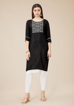 Picture of Admirable Silk Black Kurtis & Tunic