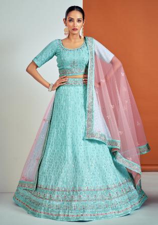 Picture of Nice Georgette Powder Blue Lehenga Choli