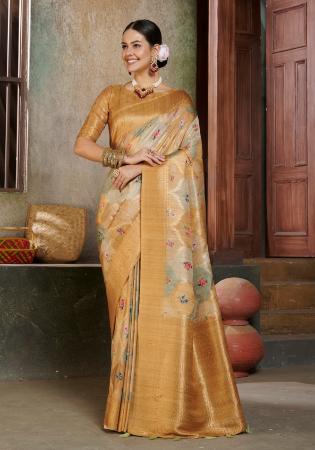 Picture of Beautiful Cotton & Silk Burly Wood Saree