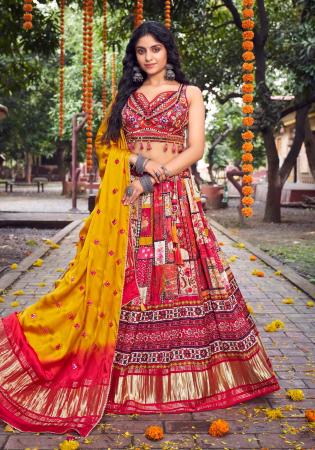 Picture of Stunning Silk Crimson Readymade Lehenga Choli