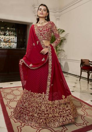 Picture of Sightly Georgette & Net Rosy Brown Lehenga Choli