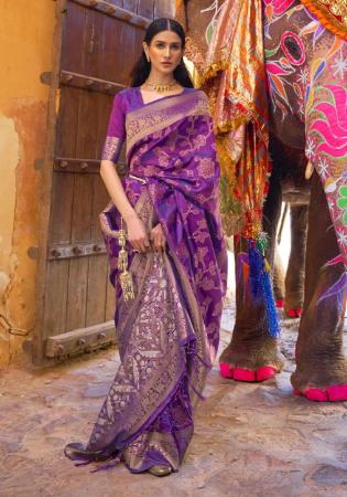 Picture of Sublime Silk Medium Violet Red Saree