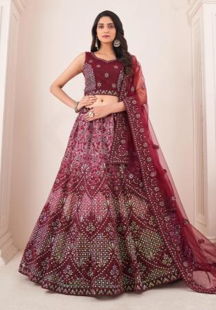 Picture of Pleasing Silk Brown Lehenga Choli