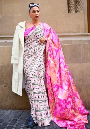 Picture of Shapely Crepe & Satin Azure Saree