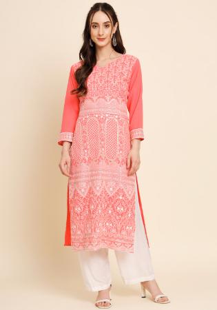 Picture of Elegant Crepe Salmon Kurtis & Tunic