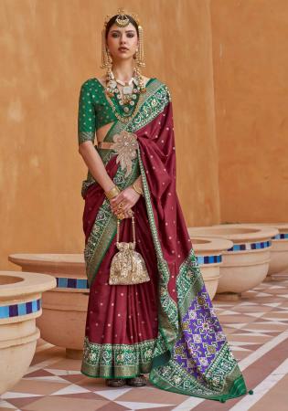 Picture of Lovely Silk Maroon Saree