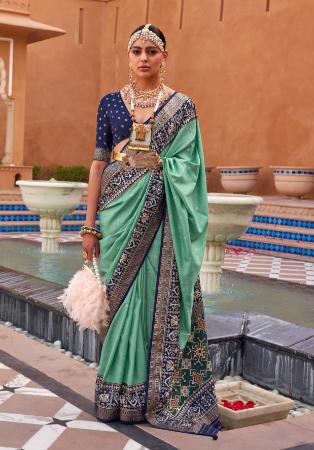 Picture of Alluring Silk Cadet Blue Saree