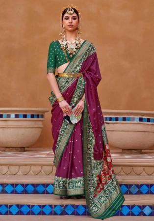 Picture of Grand Silk Dark Magenta Saree