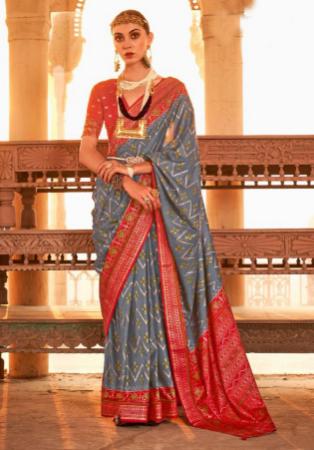 Picture of Bewitching Silk Slate Grey Saree