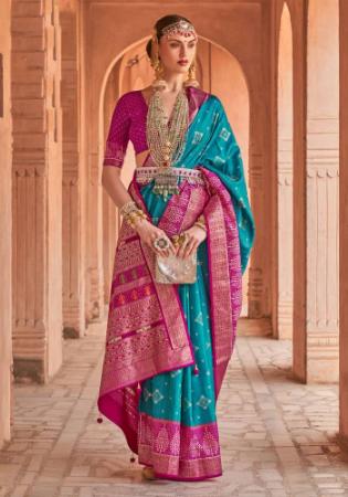 Picture of Fascinating Silk Dark Cyan Saree