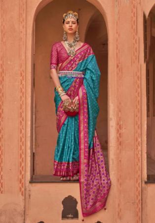 Picture of Statuesque Silk Steel Blue Saree