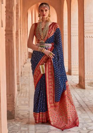 Picture of Fine Silk Dark Slate Blue Saree