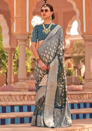 Picture of Pretty Silk Grey Saree