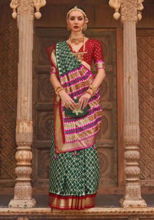 Picture of Excellent Silk Dark Sea Green Saree