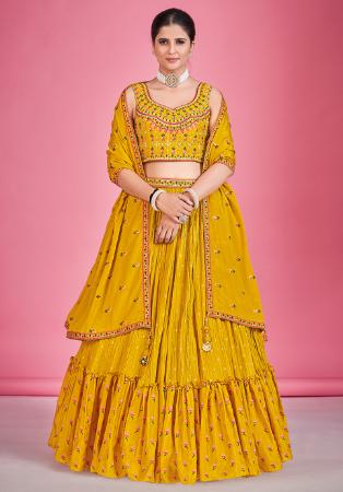 Picture of Admirable Georgette Orange Lehenga Choli