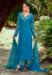 Picture of Cotton & Satin Teal Straight Cut Salwar Kameez