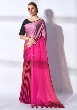 Picture of Georgette & Organza Medium Violet Red Saree