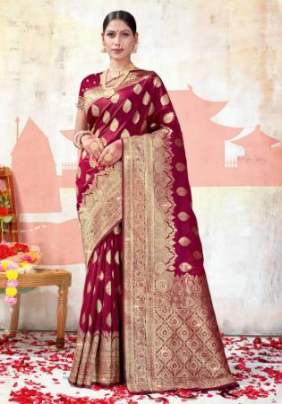 Picture of Alluring Silk Maroon Saree