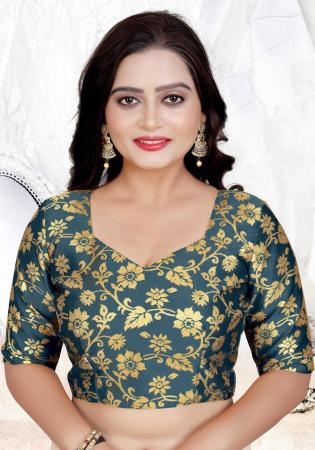 Picture of Enticing Brasso Sea Green Designer Blouse