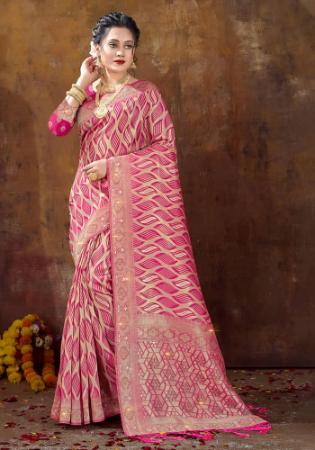 Picture of Superb Organza Medium Violet Red Saree