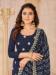 Picture of Georgette Navy Blue Straight Cut Salwar Kameez