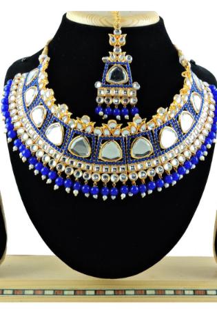 Picture of Alluring Steel Blue Necklace Set