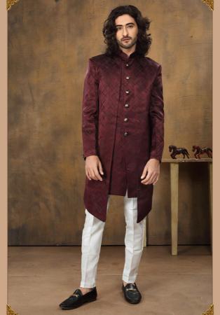 Picture of Enticing Silk Maroon Indo Western